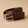 Leather Reversible Belt - Brown