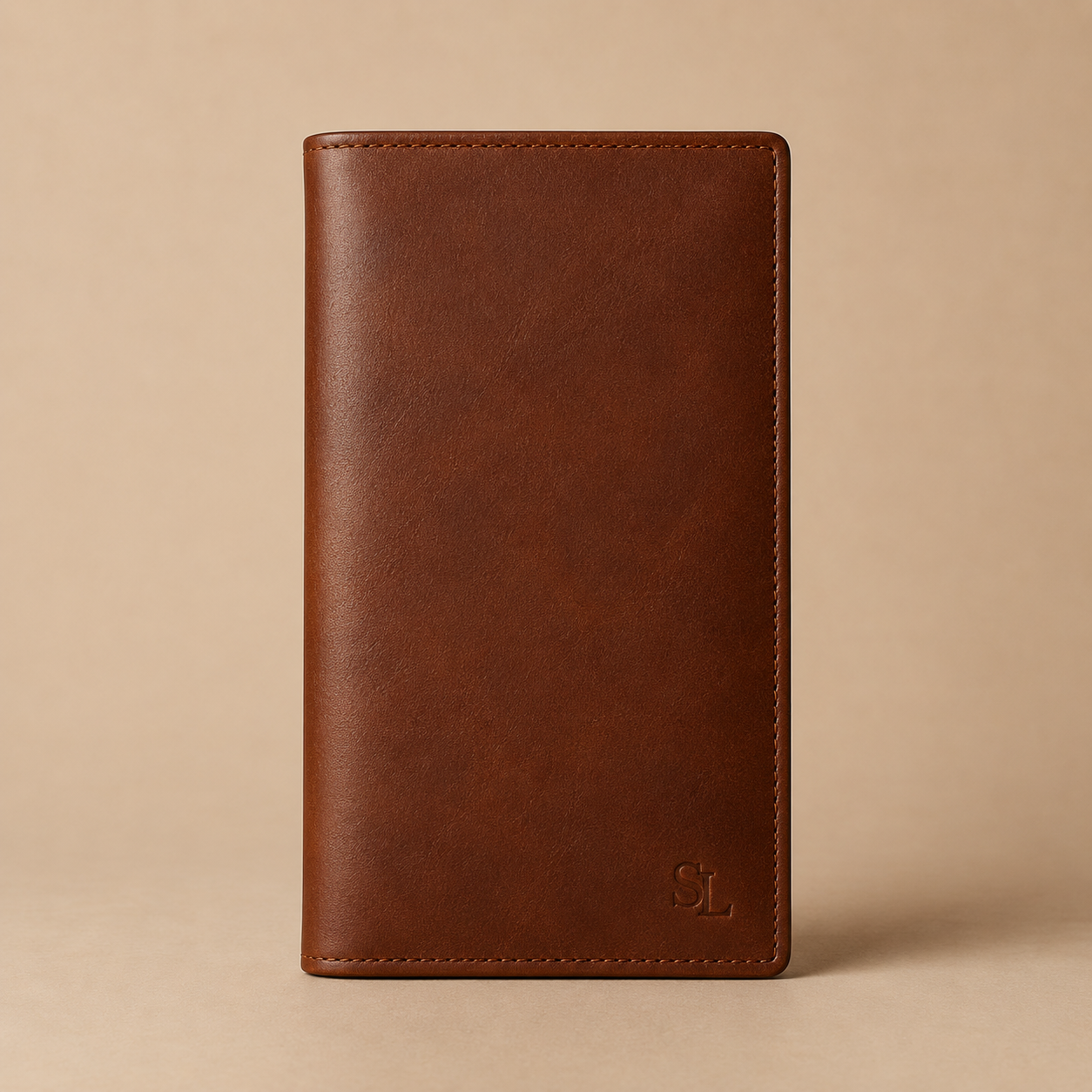 Leather Long Wallet - Cognac