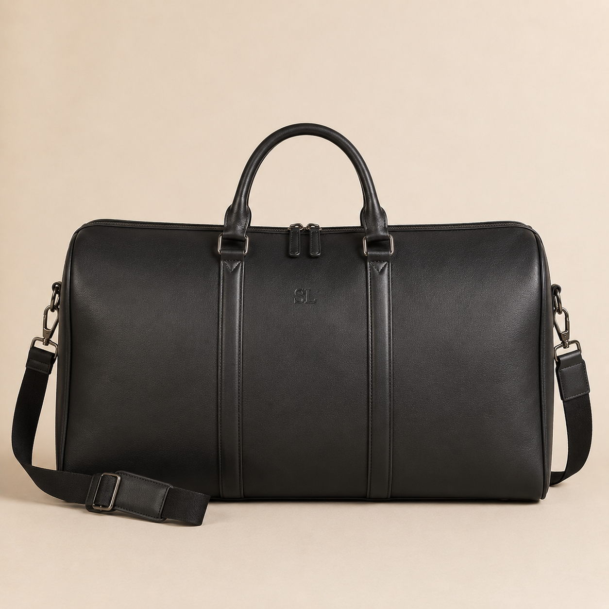 Leather Weekender Bag - Black