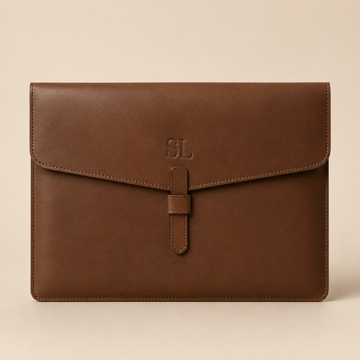 Leather Tablet & Laptop Folio - Chestnut