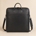 Leather Messenger Bag - Black