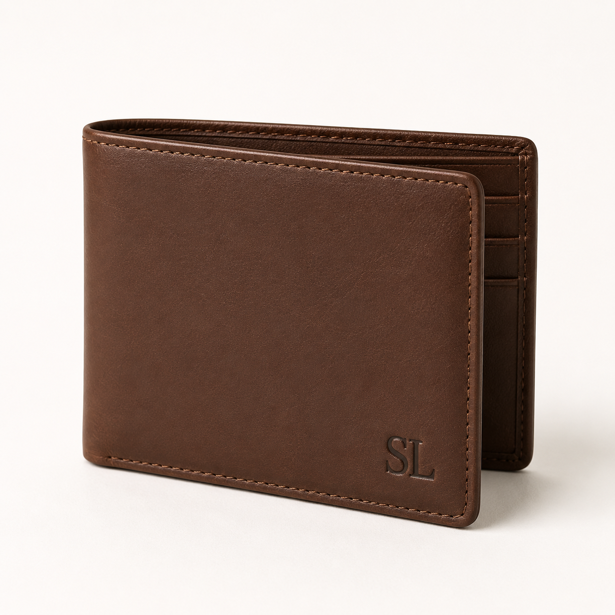 Leather Bifold Wallet - Brown
