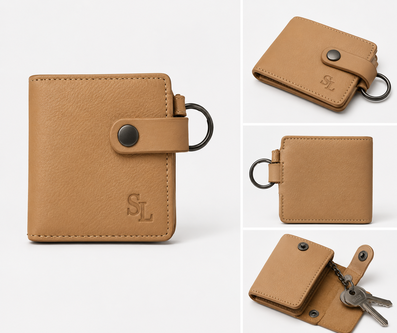 Leather Key Pouch - Tan