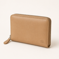 Leather Zip-Around Wallet - Tan