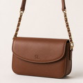 Leather Mini Shoulder Bag - Chestnut