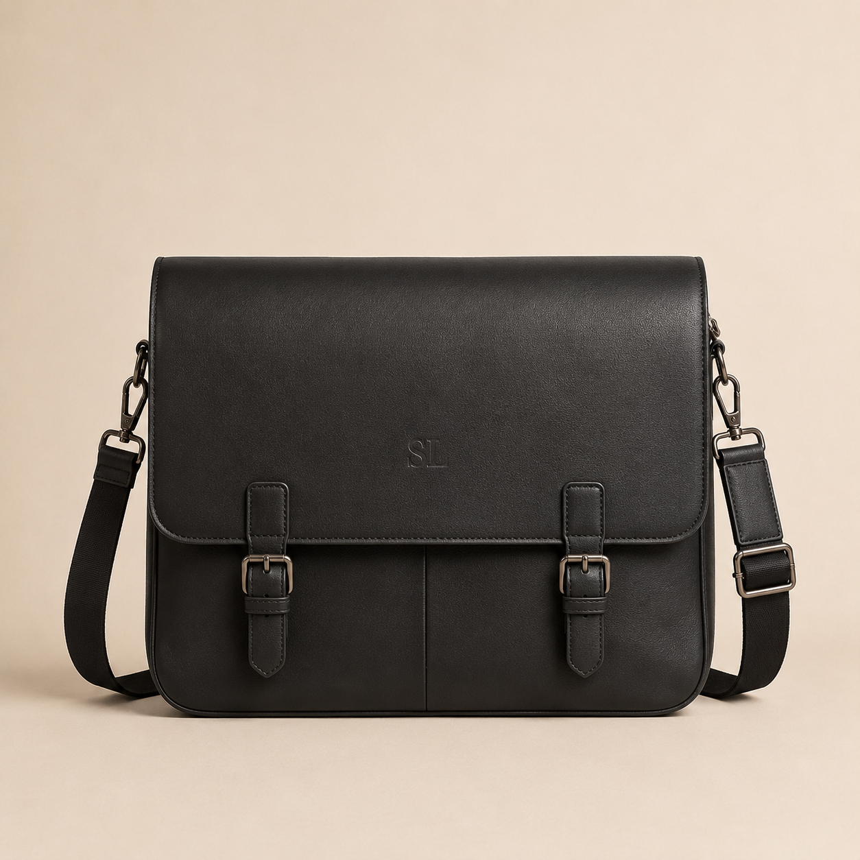 Leather Laptop Portfolio 15" - Black